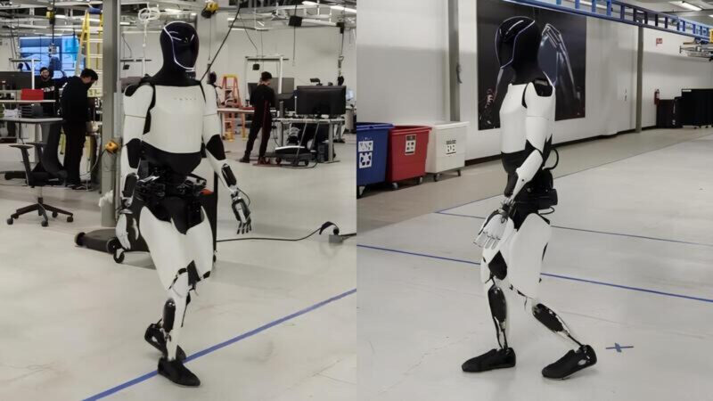 Optimus, le robot humanoïde de Tesla marche comme un humain!