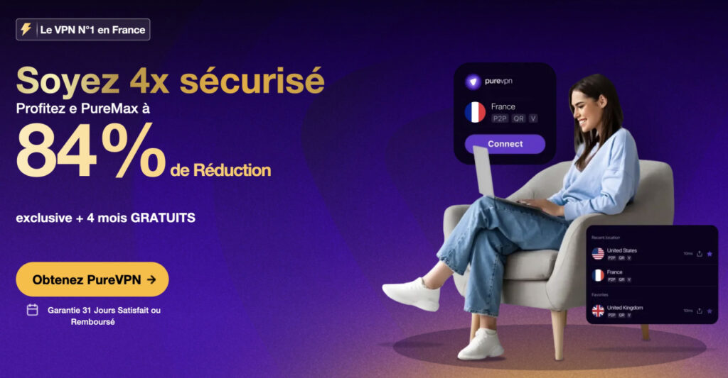 Protégez votre Mac avec PureVPN : -84% + 4 mois gratuits !