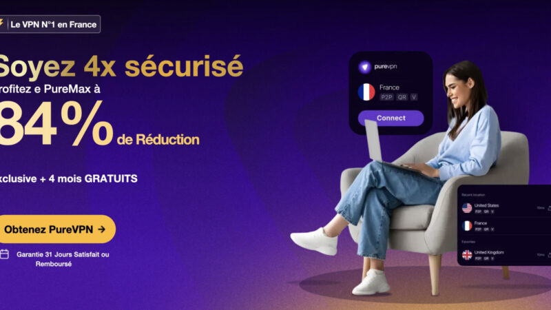 Protégez votre Mac avec PureVPN : -84% + 4 mois gratuits !