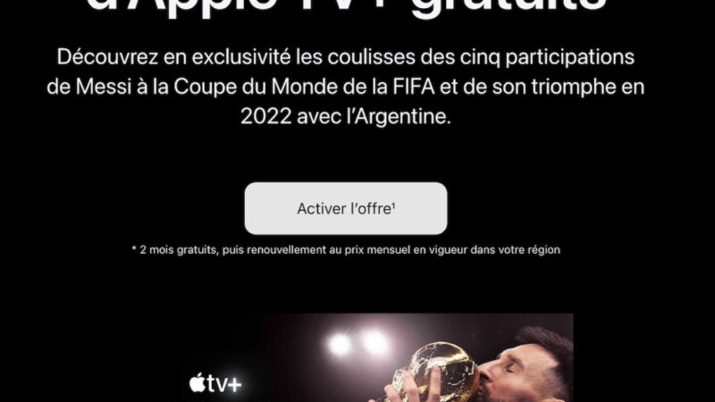 Profitez de 2 mois gratuits sur Apple TV+ avec Messi !