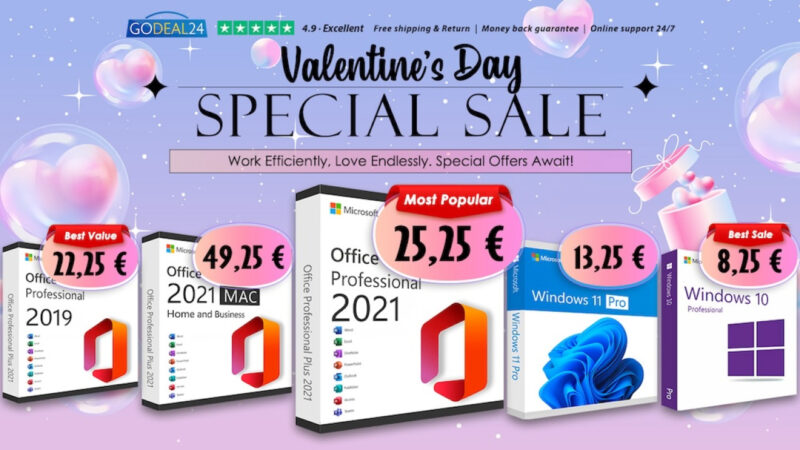 Offres Windows et Office pour Mac : les bons plans de St-Valentin