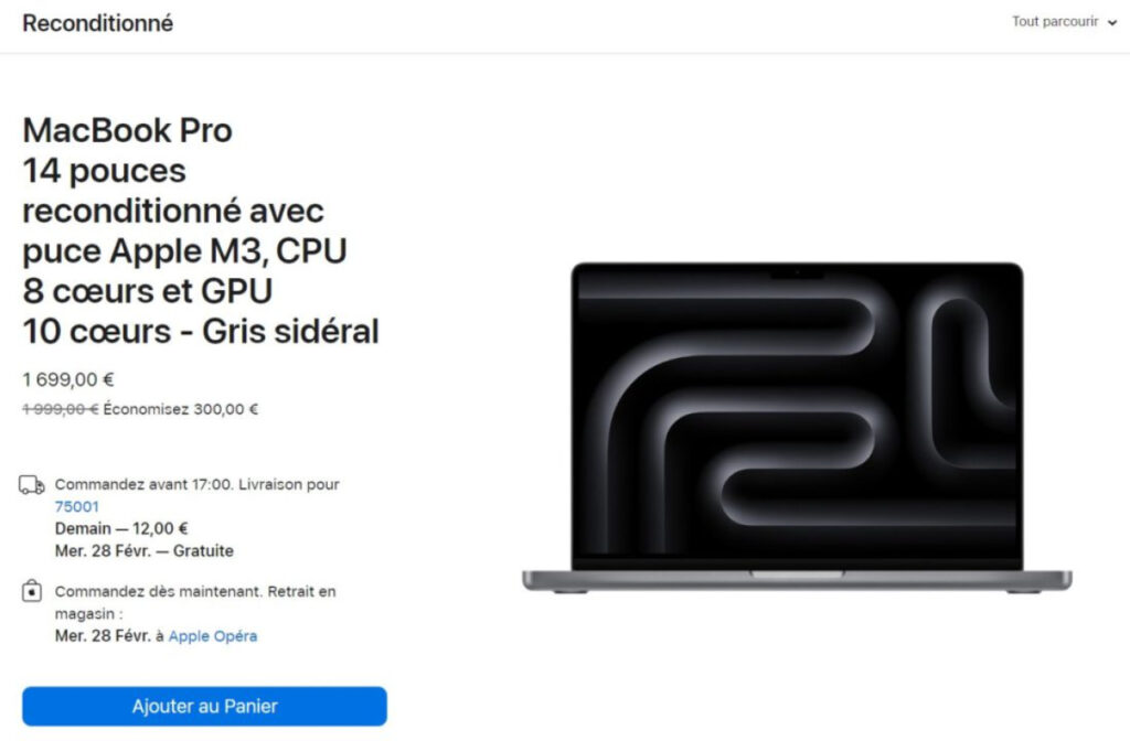 MacBook Pro M3 reconditionnés : la nouvelle offre d'Apple en France