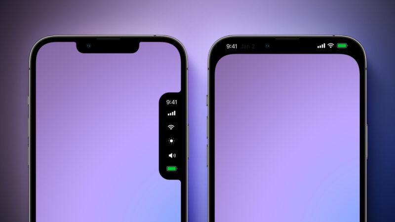 Les designs testés par Apple pour l&rsquo;encoche de l&rsquo;iPhone