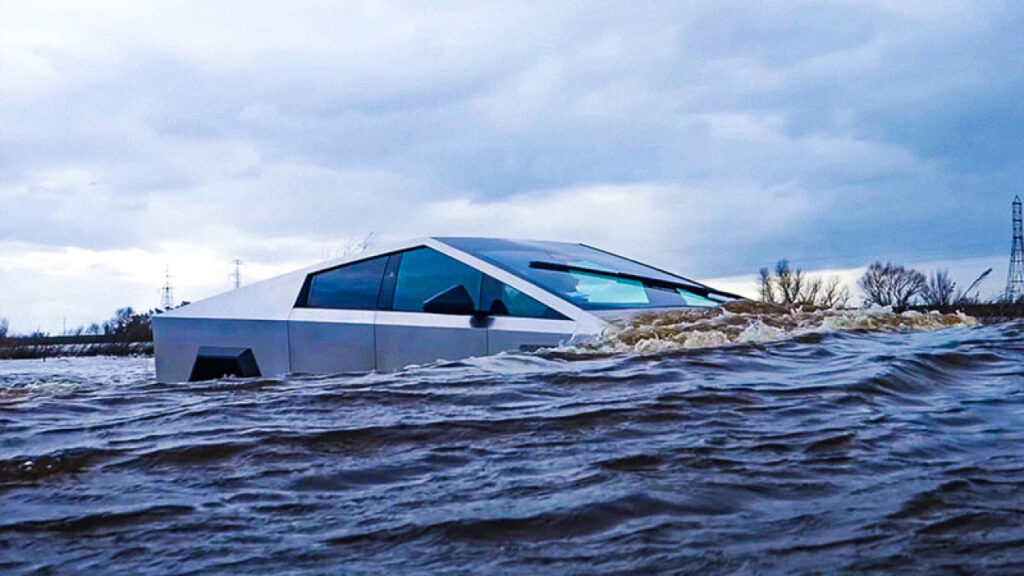 Le Cybertruck de Tesla se transforme en sous-marin (Vidéo)