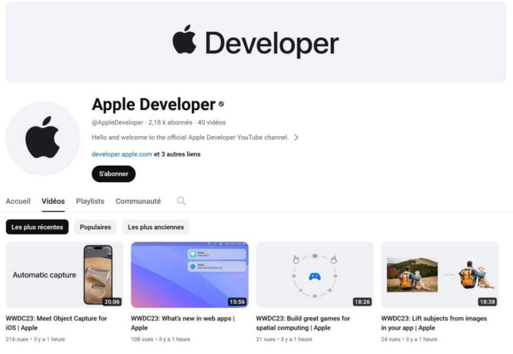 Apple surprend en lançant une chaîne YouTube dédiée aux développeurs avant la WWDC 2024