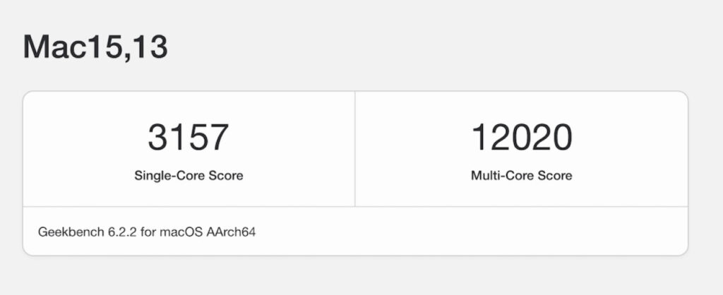Découvrez le premier BenchMark du MacBook Air M3