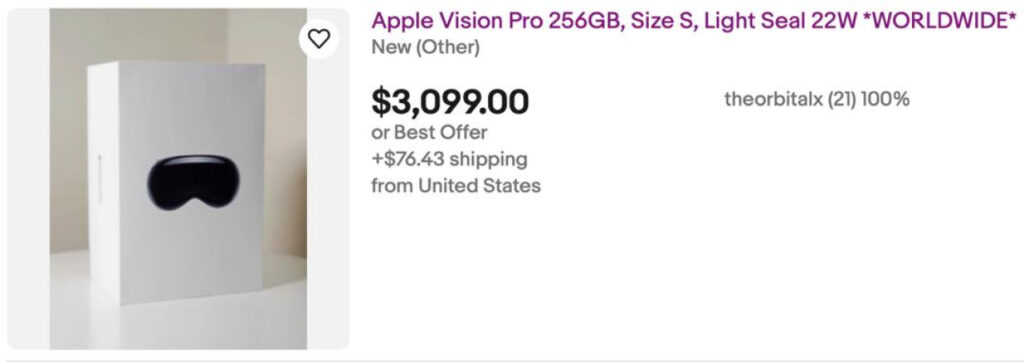 Apple Vision Pro : le casque se vend mal sur eBay malgré les baisses de prix