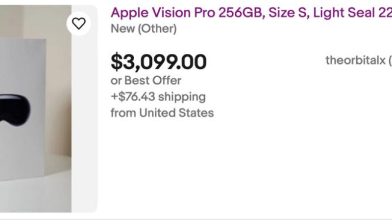 Apple Vision Pro : le casque se vend mal sur eBay malgré les baisses de prix