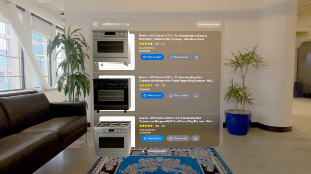 Application Envision par Best Buy pour visualiser les produits en AR avec Apple Vision Pro