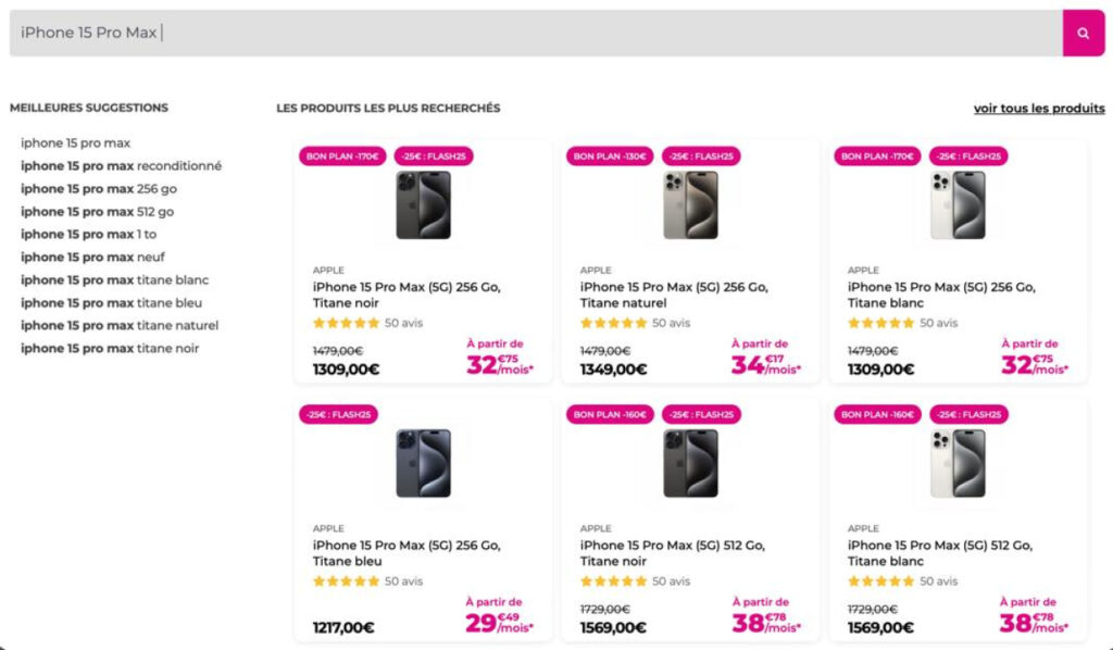 Trouvez votre iPhone 15 Pro Max sur Pixmania sans vous tromper !