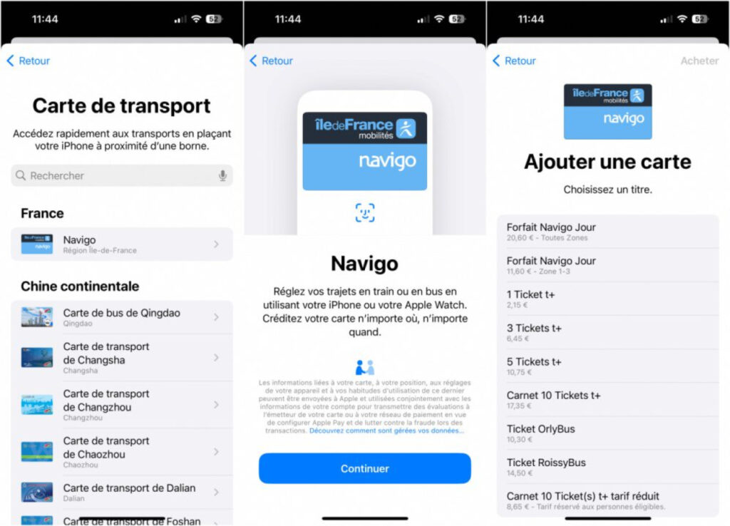 Utiliser le pass Navigo sur iPhone et Apple Watch grâce à l'application Cartes d'Apple