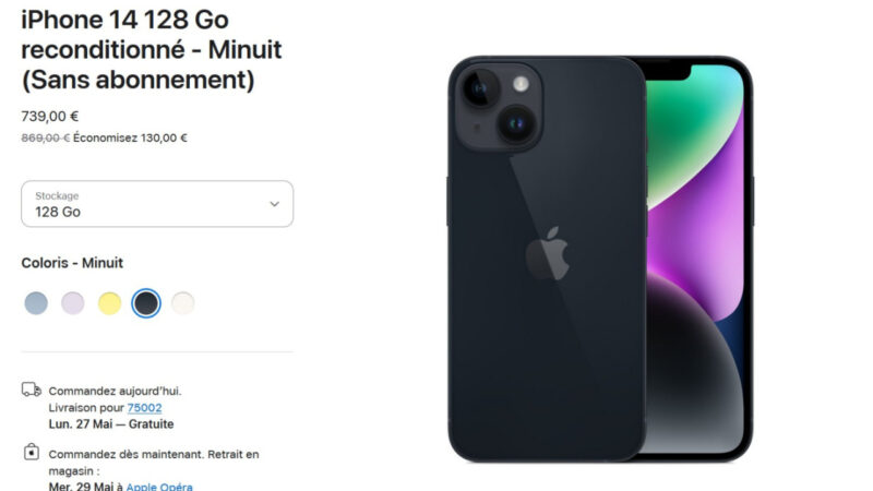 iPhone 14 reconditionnés en vente sur le refurb Apple : prix et modèles disponibles