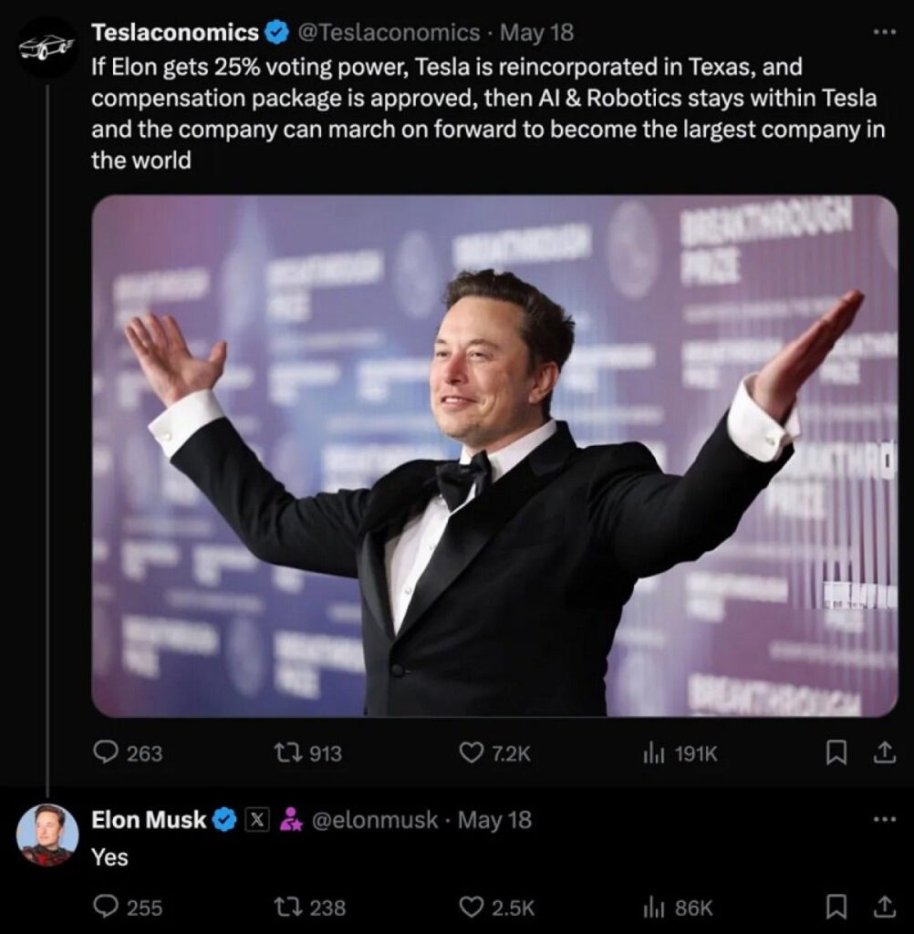Elon Musk veut 56 milliards de dollars de rémunération chez Tesla