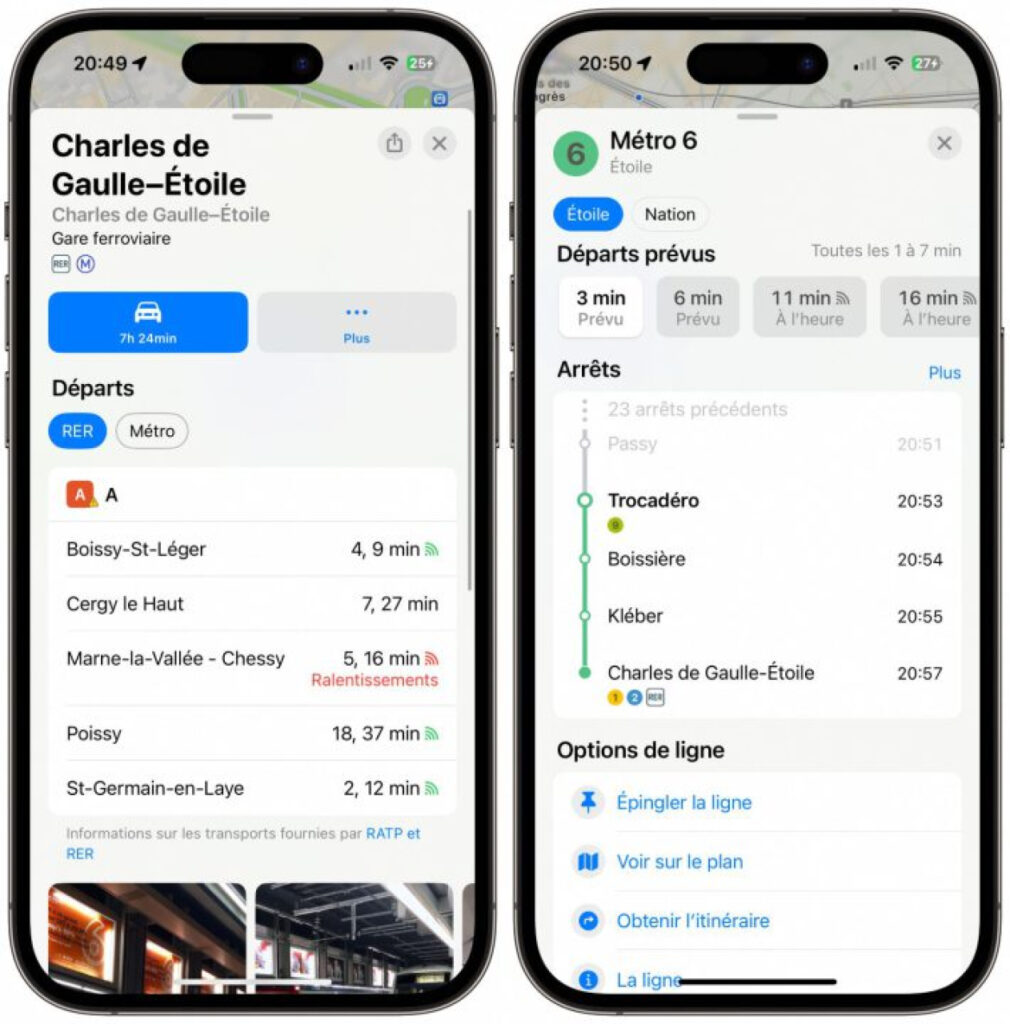 Apple Plans intègre les horaires en temps réel des transports en commun à Paris (RATP)