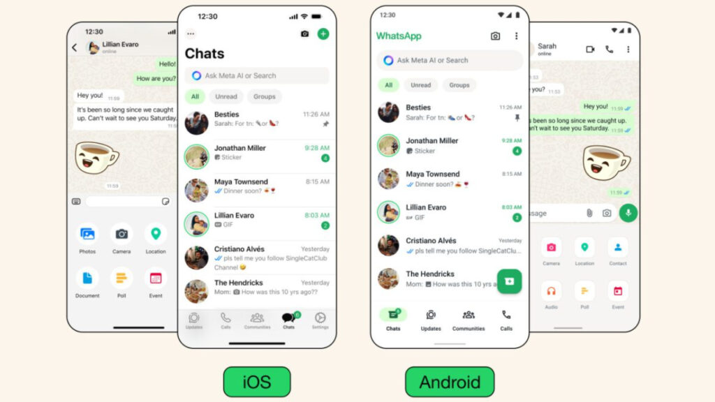 WhatsApp déploie une nouvelle interface sur iOS et Android