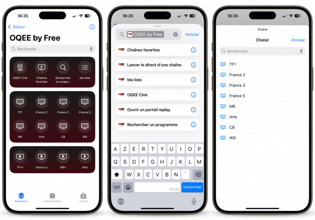 Mise à jour OQEE de Free sur iPhone, iPad et Apple TV avec support de l'app Raccourcis