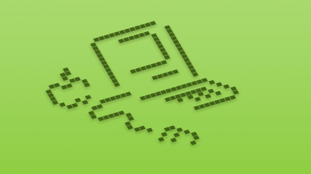 Fonds d'écran macOS Sequoia avec icônes de Susan Kare