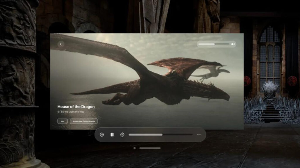 Apple Vision Pro : Max propose un environnement immersif pour la saison 2 de House of the Dragon