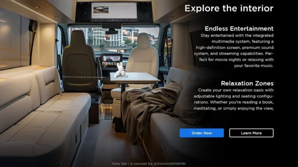 Le concept du Tesla Van : un camping-car électrique futuriste tant attendu