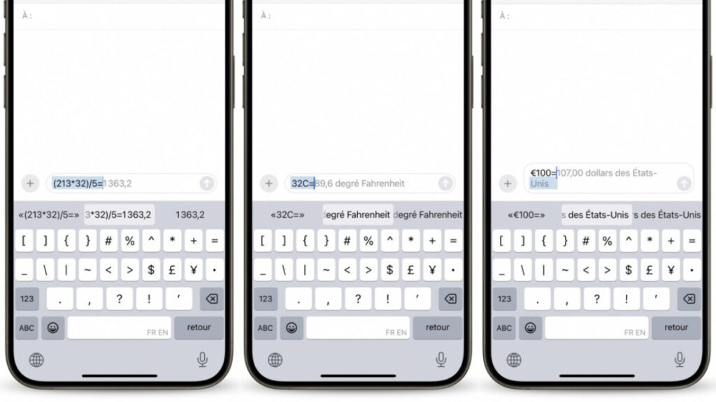 Le clavier diOS 18 intègre un convertisseur et des fonctions mathématiques
