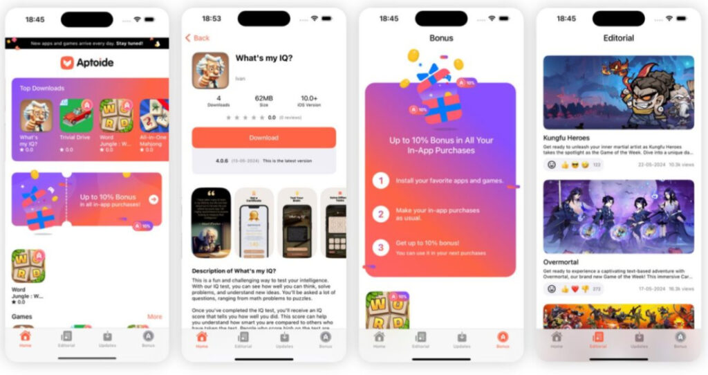 Aptoide lance un App Store alternatif sur iOS avec des jeux et achats intégrés