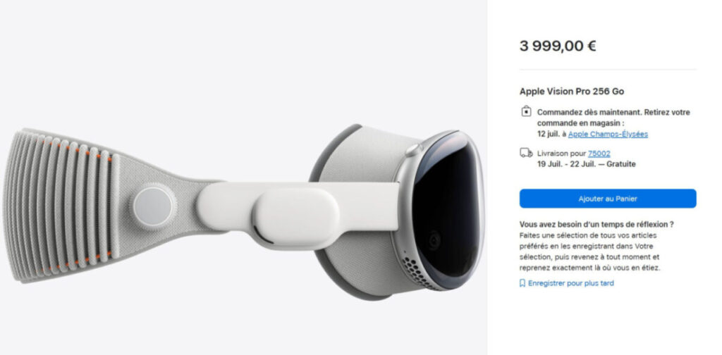 Apple Vision Pro : des délais de livraison en France pour la sortie