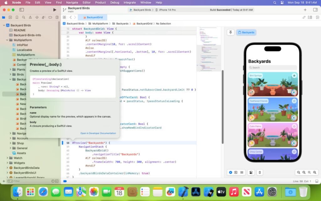 xcode 16 permet l'autocomplétion prédictive sur mac avec 8 go de ram