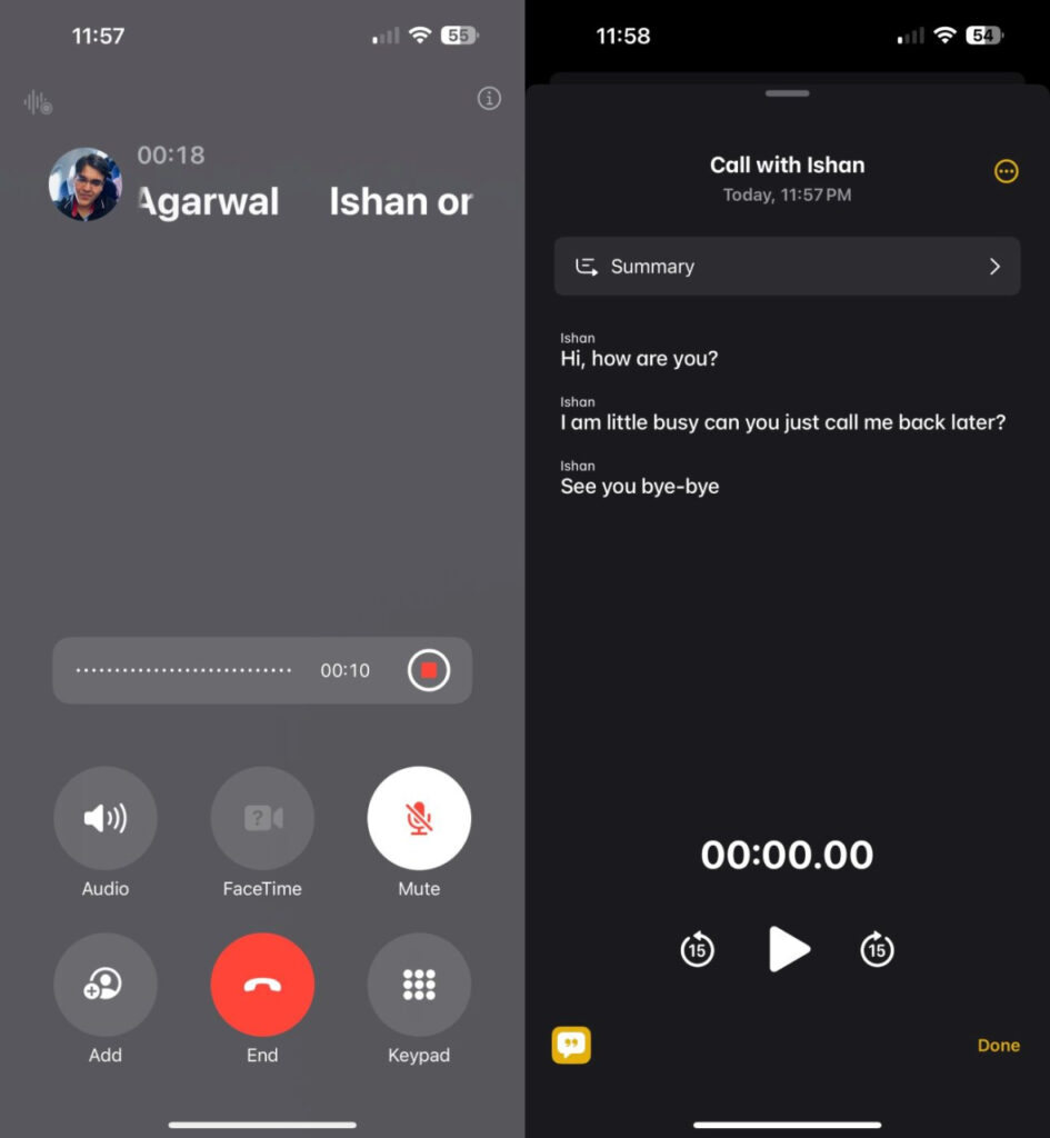 ios 18.1 bêta 1 : enregistrement et transcription des appels