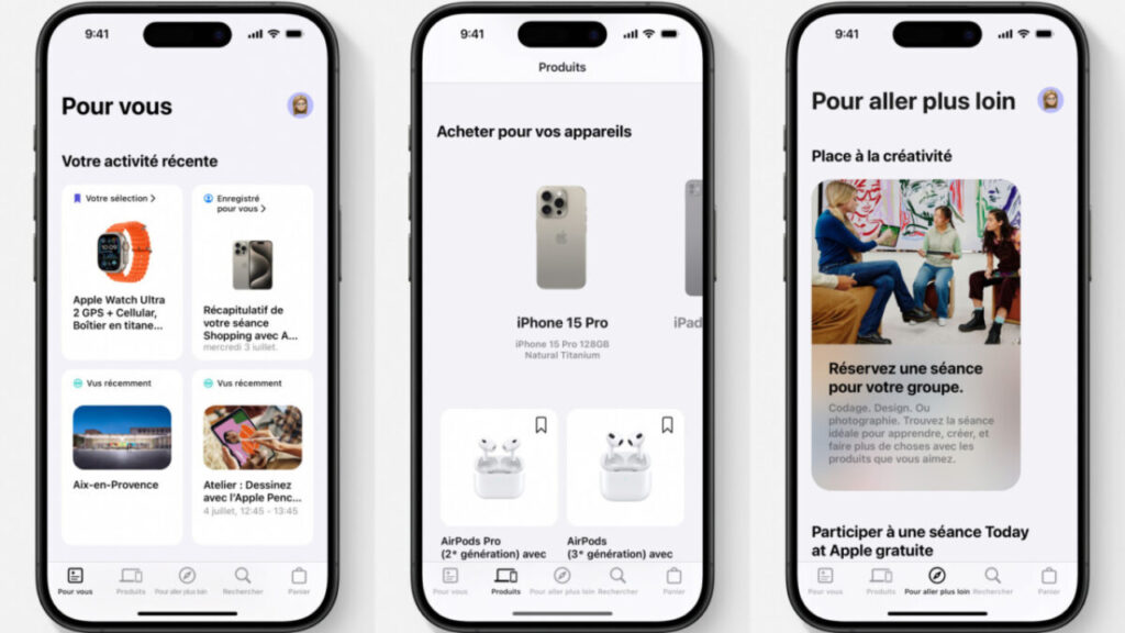 Mise à jour de l'application Apple Store : interface revue et nouvelles fonctionnalités
