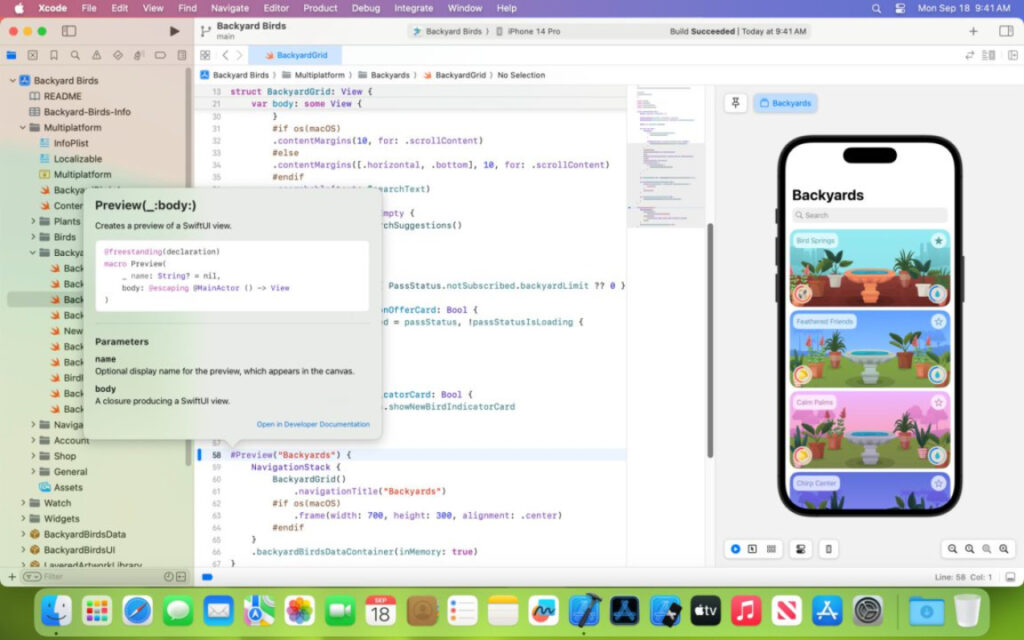 xcode 16 permet l'autocomplétion prédictive sur mac avec 8 go de ram