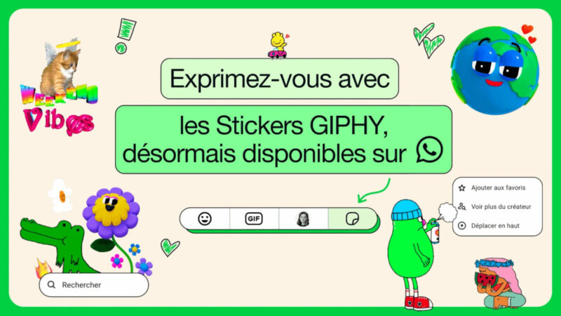 whatsapp intègre des stickers animés de giphy et d&rsquo;ia