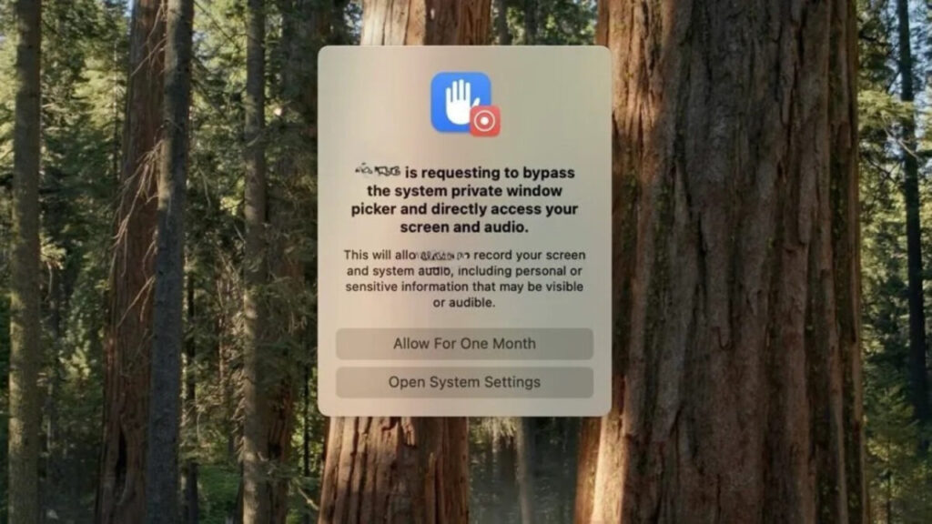 macos sequoia : l'autorisation d'enregistrement d'écran devient mensuelle