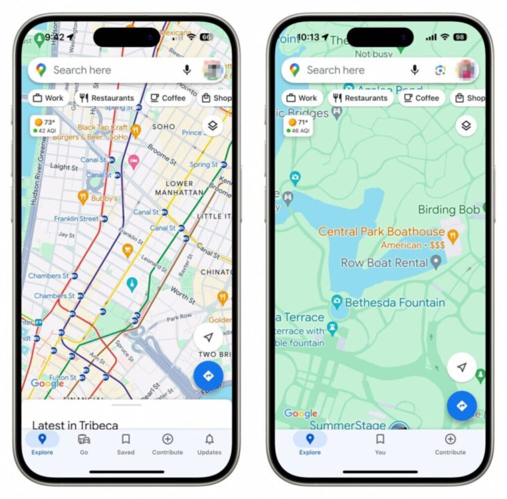 google maps simplifie son interface sur iphone