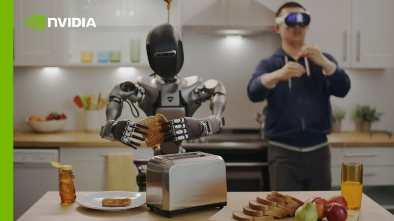 nvidia utilise l&rsquo;apple vision pro pour développer des robots humanoïdes
