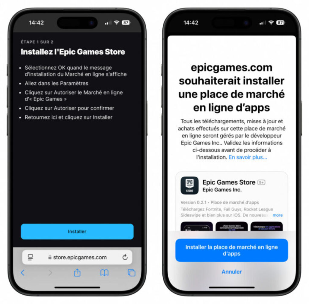 installer fortnite et l'epic games store sur iphone