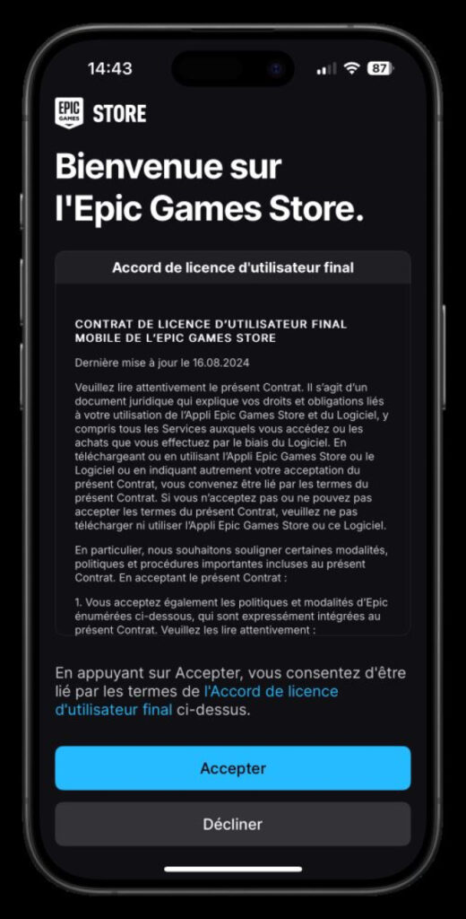 installer fortnite et l'epic games store sur iphone