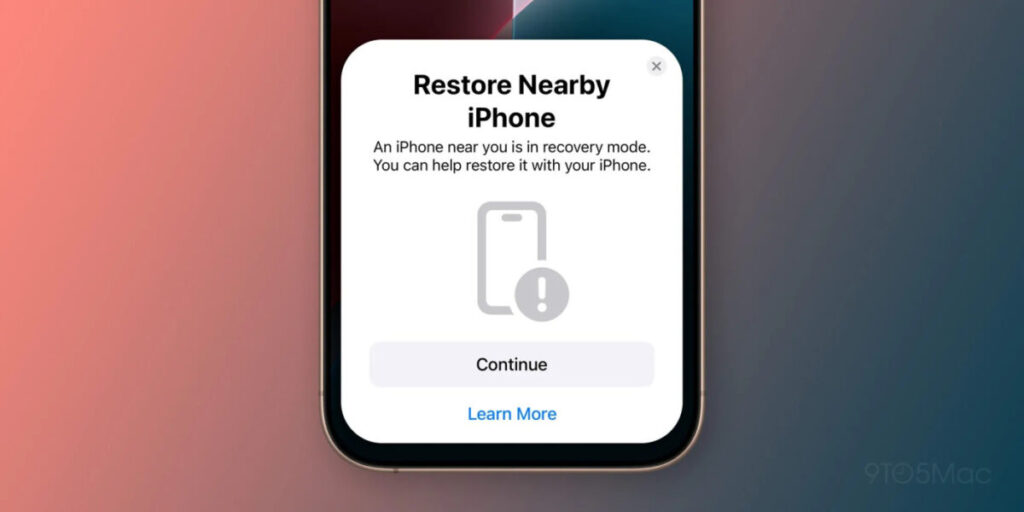 Restauration sans fil des iphone 16 avec un autre appareil apple