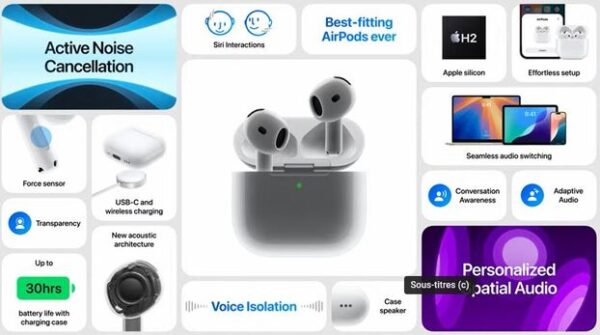 Nouvelles fonctionnalités des airpods 4, max et pro 2