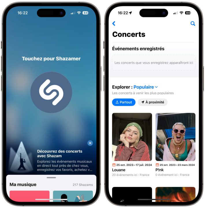 Shazam intègre la fonction musique tactile avec ios 18