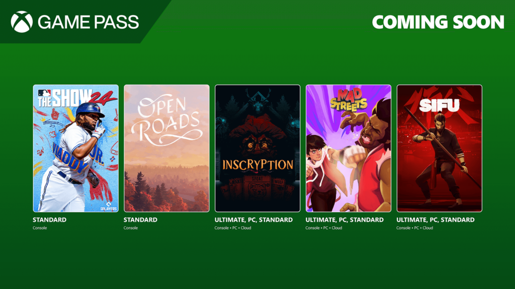 Prochains jeux du game pass en octobre