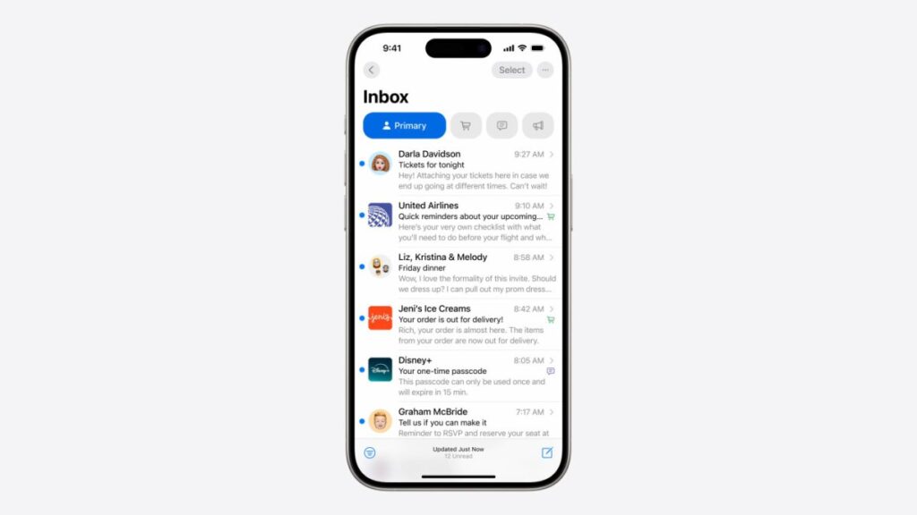 Ios 18.2 et la nouvelle application mail
