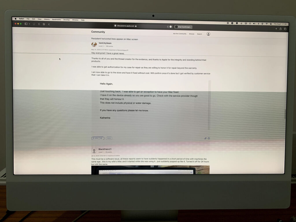 Problèmes d'écran sur l'imac m1 signalés par des utilisateurs