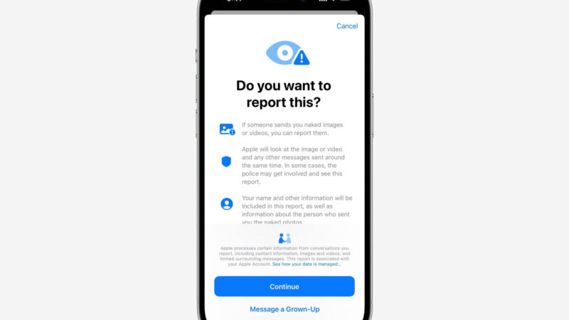 Imessage : les enfants peuvent signaler la nudité à apple