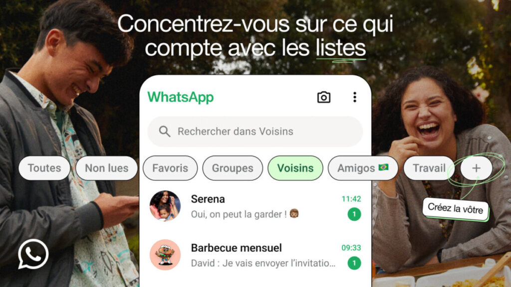 Whatsapp introduit des listes personnalisées pour organiser vos discussions