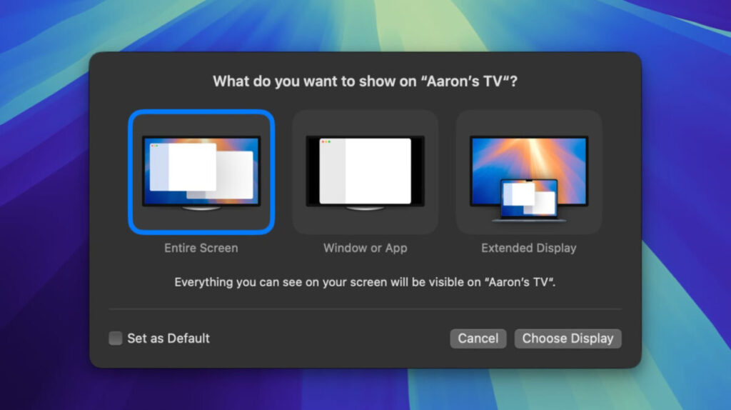 Macos 15.2 améliore airplay avec de nouvelles options d'affichage