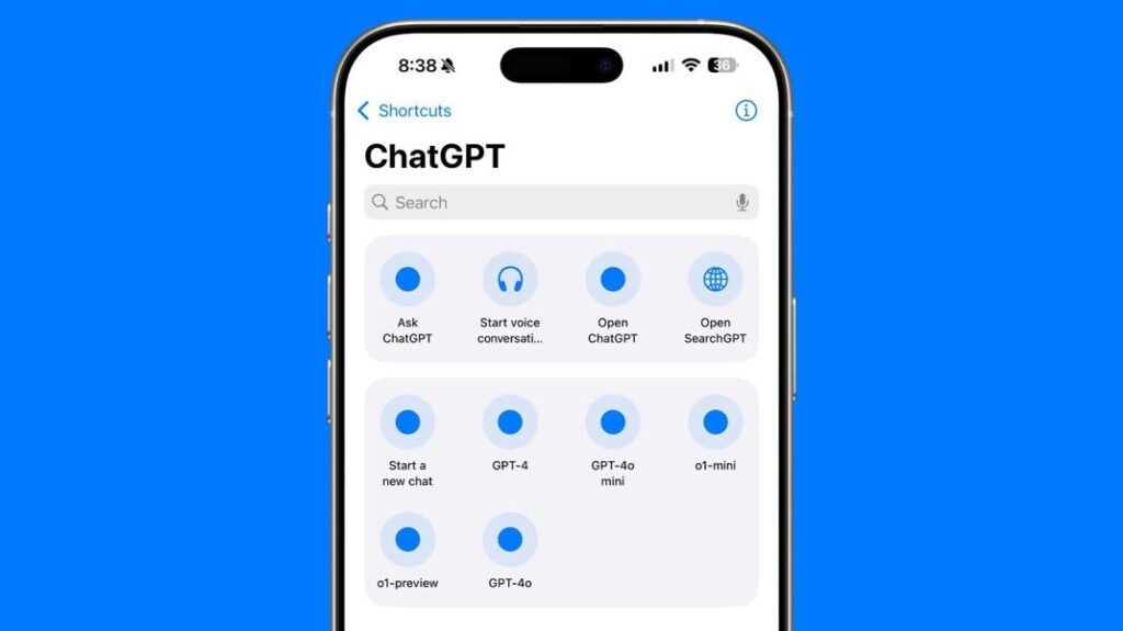 Nouvelle fonctionnalité searchgpt ajoutée aux shortcuts de chatgpt