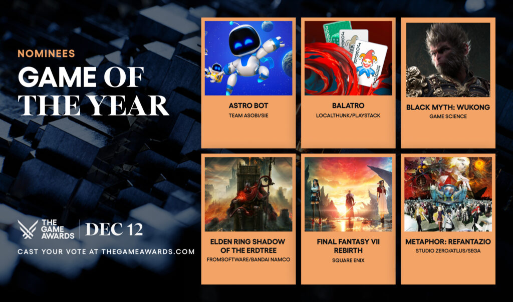Game Awards 2024 : découvrez les nominés