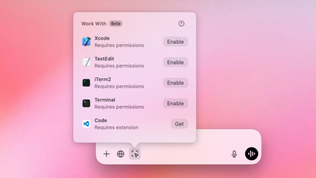 Chatgpt s'intègre aux applications mac pour faciliter le codage