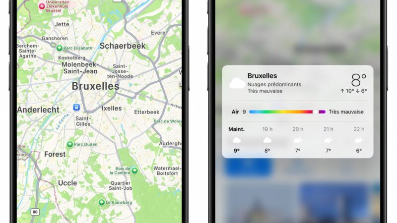 Apple météo et plans affichent la qualité de l&rsquo;air dans plusieurs pays