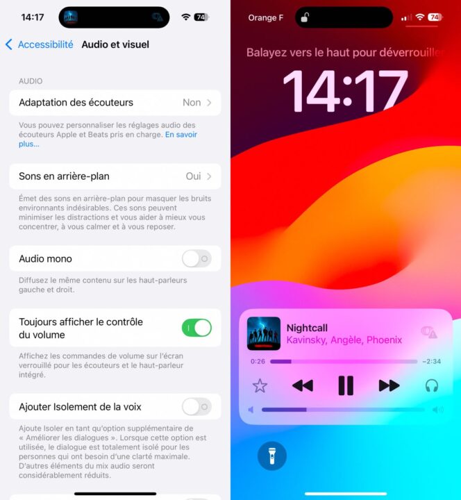 Accédez à la barre de volume sur l'écran verrouillé de l'iPhone avec iOS 18.2